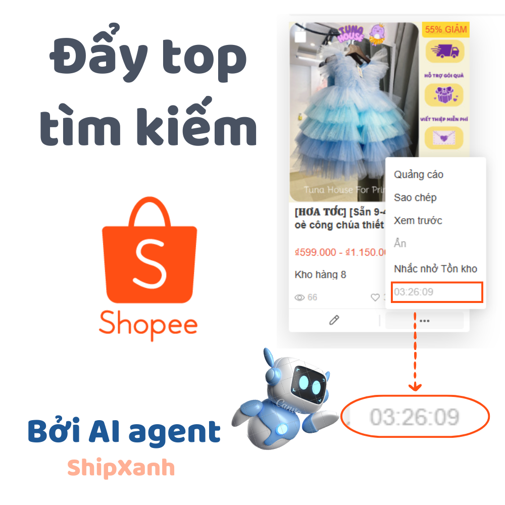 Đẩy sản phẩm Shopee tự động lên top tìm kiếm sản phẩm
