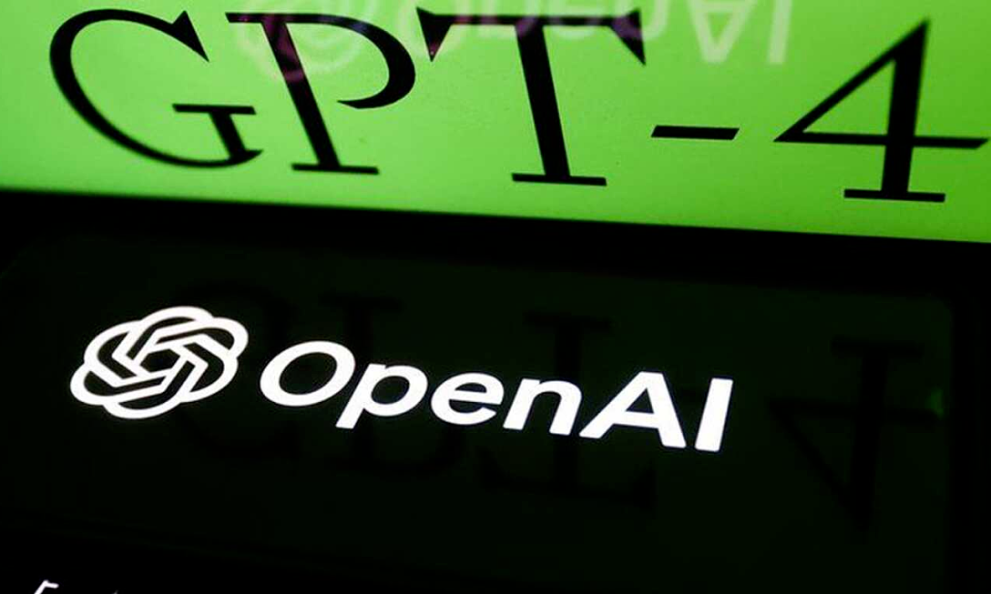 Biểu tượng OpenAI và GPT-4 hiển thị trên máy tính. Ảnh: TechGoing