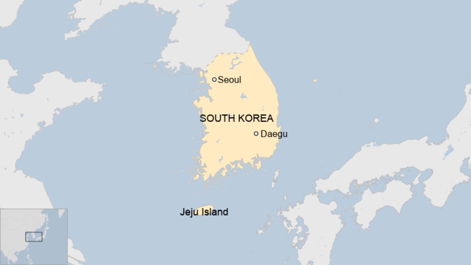 Vị trí đảo Jeju, Hàn Quốc. Đồ họa: BBC