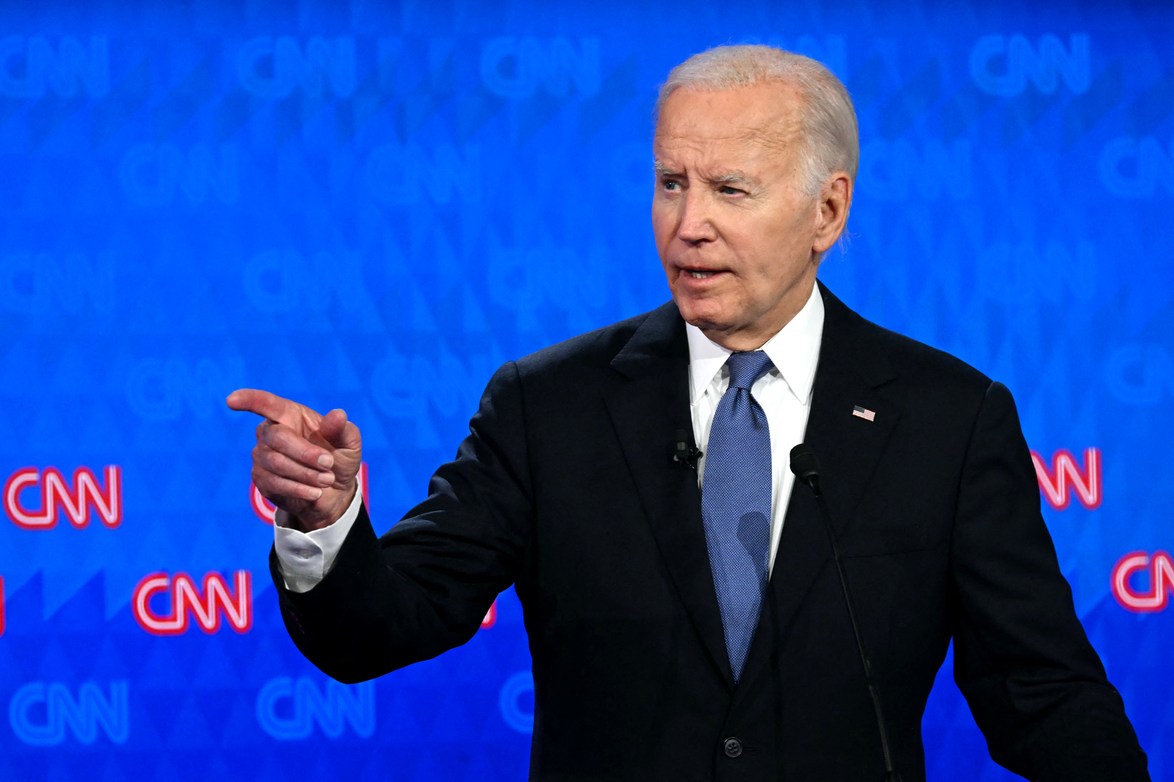 Tổng thống Joe Biden trong cuộc tranh luận với ông Donald Trump do CNN tổ chức ở Atlanta, Georgia ngày 27/6. Ảnh: AFP
