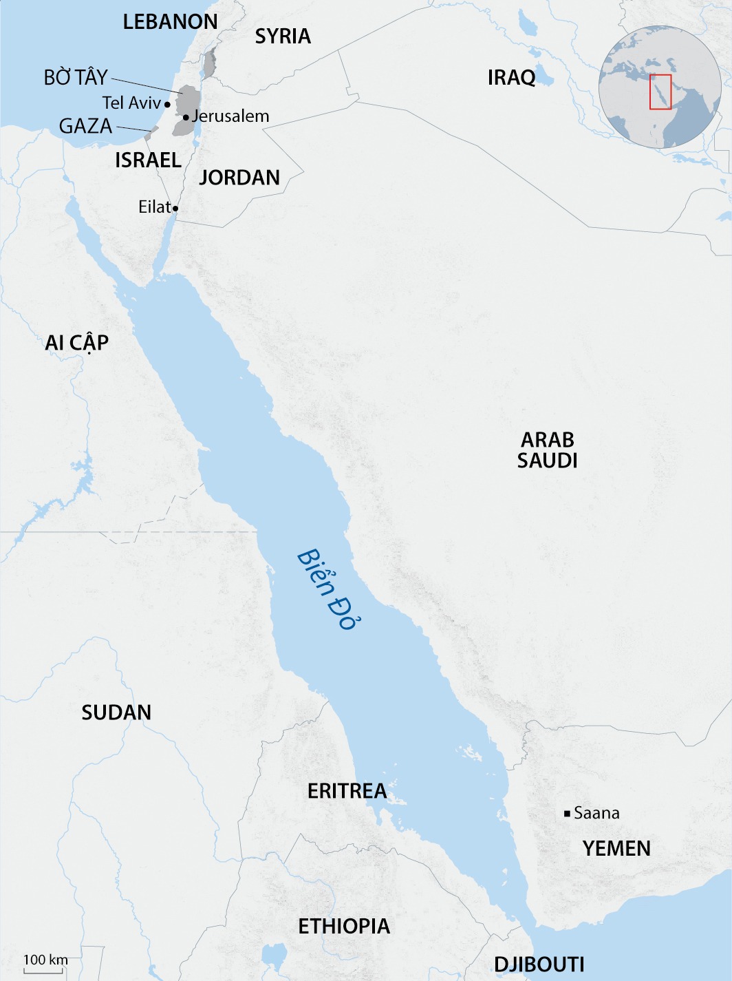 Vị trí Yemen và các quốc gia trong khu vực. Đồ họa: AFP