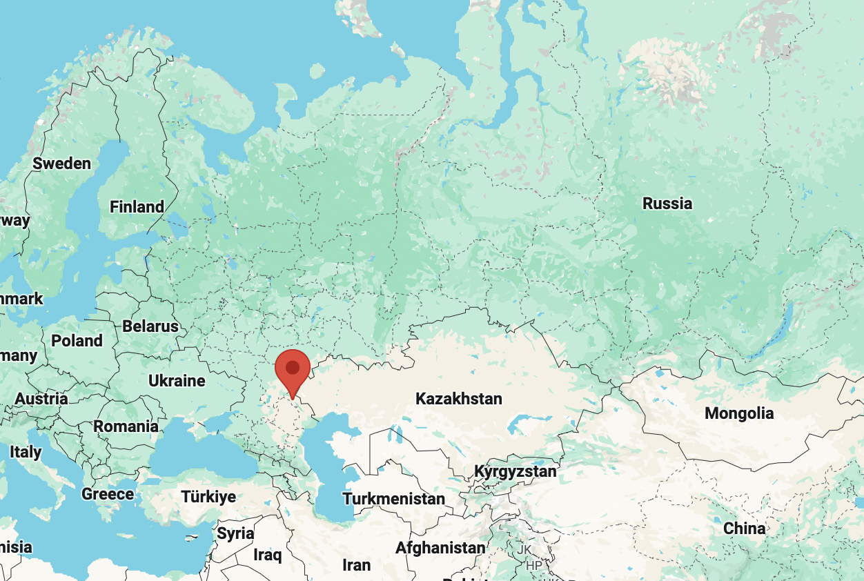 Vị trí Cộng hòa Astrakhan ở miền nam nước Nga. Đồ họa:Google Maps
