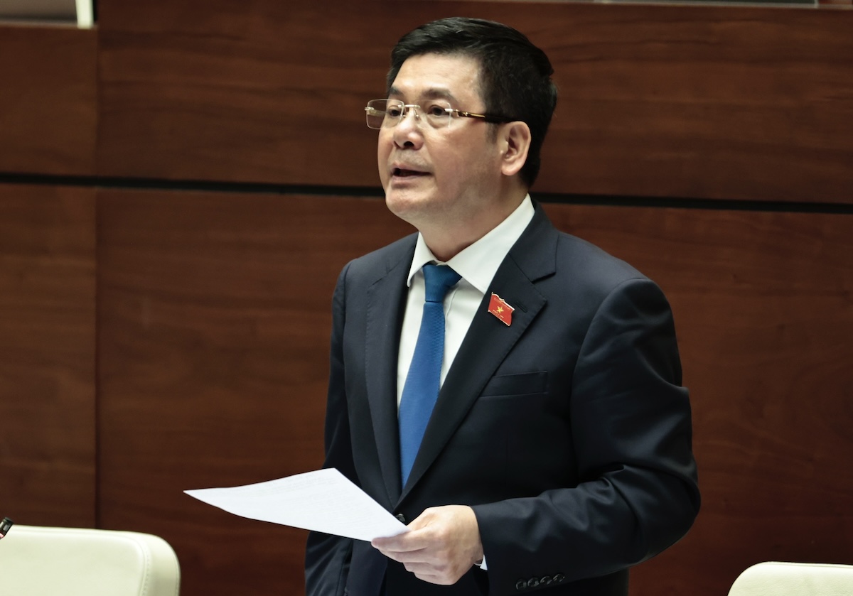 Bộ trưởng Nguyễn Hồng Diên phát biểu chiều nay. Ảnh: Giang Huy