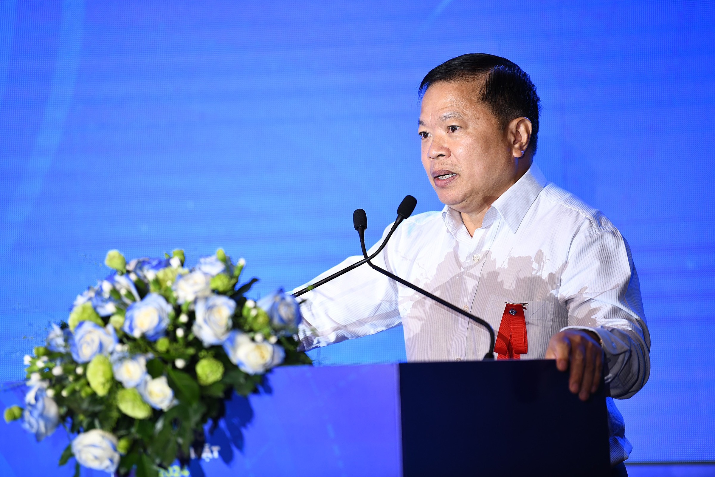 Nguyễn Văn Giang, Phó Cục trưởng Cục An ninh mạng và phòng chống tội phạm sử dụng công nghệ cao (Bộ Công an), trong sự kiện Không tiền mặt ngày 14/6, tại TP HCM. Ảnh: Quang Định