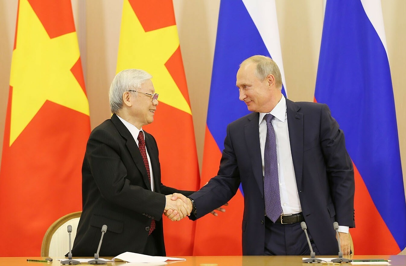 Tổng thống Nga Vladimir Putin tiếp Tổng Bí thư Nguyễn Phú Trọng tại Nga hồi năm 2018. Ảnh: Báo điện tử Đảng Cộng sản Việt Nam