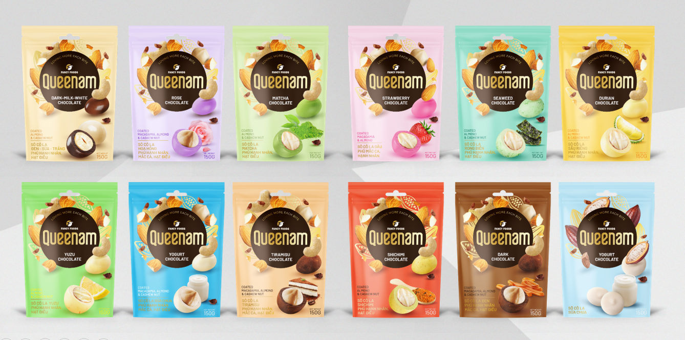 Dòng sản phẩm chocolate trộn bọc hạt chất lượng cao Queenam của Fancy Foods sắp được ra mắt. Ảnh: Nhất Hương