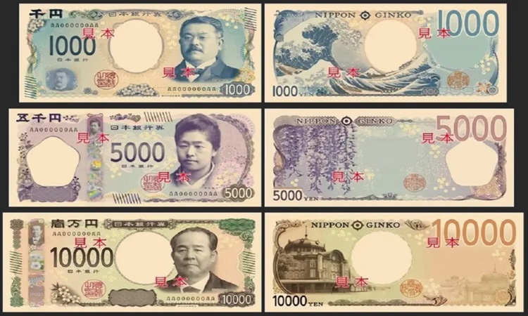 Những tờ tiền mới của Nhật Bản. Ảnh: Nippon