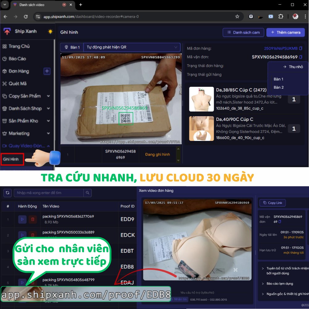 ShipXanh - phần mềm quay video đóng gói đơn hàng Shopee Tiktok Lazada