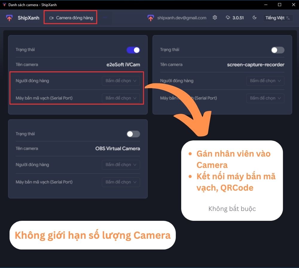 Phần mềm quay video đóng gói đơn hàng Shopee Tiktok Lazada 2
